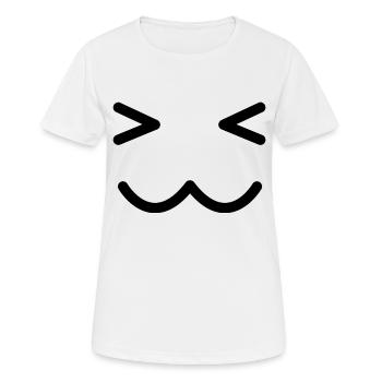 Emoji mignon visage sourire visage mignon cadeau - T-shirt respirant Femme - blanc - Devant - AI Model Female 172 dark (172cm)
