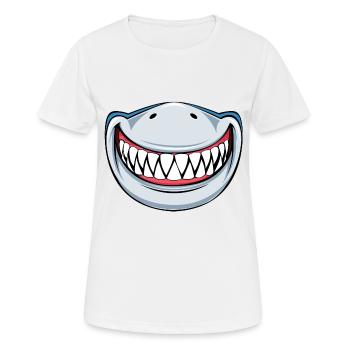 Face mask shark face - Women's Breathable T-Shirt - white - Front - AI Model Female 172 dark (172cm)