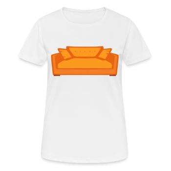 Sofa Sitz Sofa - Frauen T-Shirt atmungsaktiv - Weiß - Vorne - AI Model Female 172 dark (172cm)