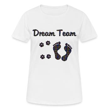 Dog design dream team DOG DREAMTEAM NEON - Women's Breathable T-Shirt - white - Front - AI Model Female 172 dark (172cm)