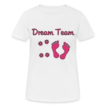 Dog Dream Team Human Dog Dream Team Paw - Women's Breathable T-Shirt - white - Front - AI Model Female 172 dark (172cm)