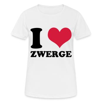 I Love Zwerge - Frauen T-Shirt atmungsaktiv - Weiß - Vorne - AI Model Female 172 dark (172cm)