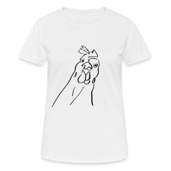looking chicken - Women's Breathable T-Shirt - white - Front - AI Model Female 172 dark (172cm)