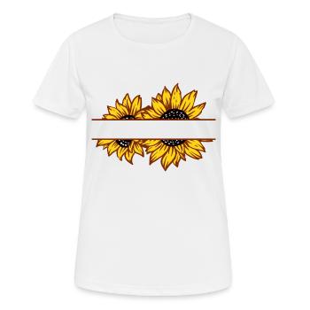Double sunflower split color - Women's Breathable T-Shirt - white - Front - AI Model Female 172 dark (172cm)