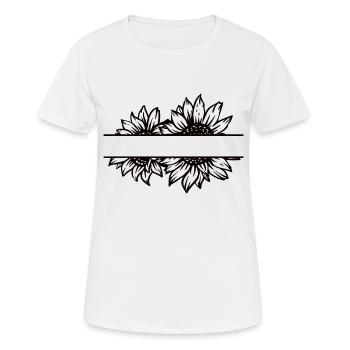 Double sunflower split black - Women's Breathable T-Shirt - white - Front - AI Model Female 172 dark (172cm)