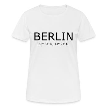Coordonnées de Berlin - Allemagne Porte de Brandebourg - T-shirt respirant Femme - blanc - Devant - AI Model Female 172 dark (172cm)