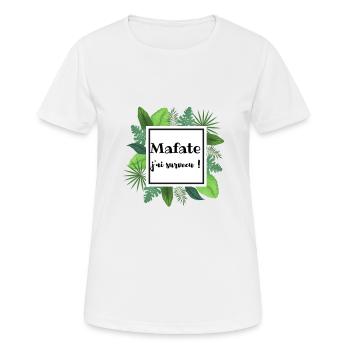 Mafate Tropical J'ai survecu 974 - Ile de la Réuni - T-shirt respirant Femme - blanc - Devant - AI Model Female 172 dark (172cm)