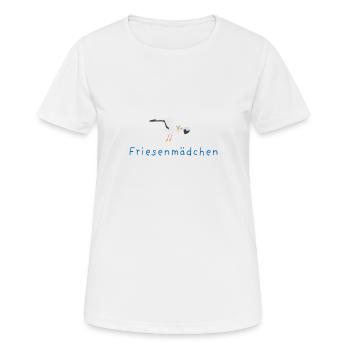 Friesenmädchen - Frauen T-Shirt atmungsaktiv - Weiß - Vorne - AI Model Female 172 dark (172cm)