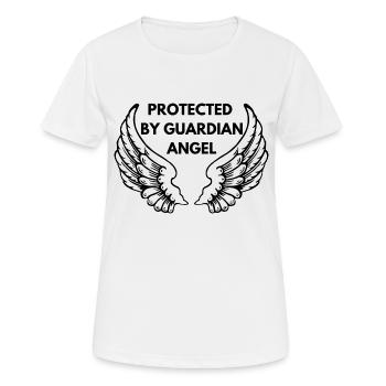 Protégé par Ange Gardien - T-shirt respirant Femme - blanc - Devant - AI Model Female 172 dark (172cm)