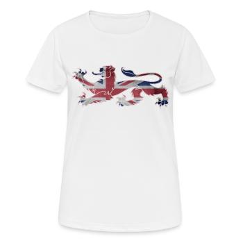 Angleterre, drapeau, écussons, drapeau anglais, Royaume-Uni - T-shirt respirant Femme - blanc - Devant - AI Model Female 172 dark (172cm)