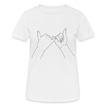 Amitié - Mains en ligne Design -Noir - T-shirt respirant Femme - blanc - Devant - AI Model Female 172 dark (172cm)