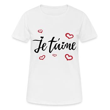 Je taime - T-shirt respirant Femme - blanc - Devant - AI Model Female 172 dark (172cm)