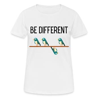 Be Different Vögel Birds - Frauen T-Shirt atmungsaktiv - Weiß - Vorne - AI Model Female 172 dark (172cm)