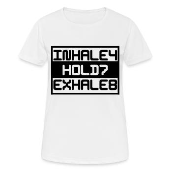 Respiration respiration maintenir l’exercice expire stress - T-shirt respirant Femme - blanc - Devant - AI Model Female 172 dark (172cm)