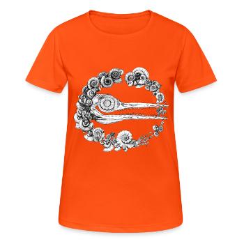 Ichthyosaurus Ammonit Geologie Paläontologie 2 - Frauen T-Shirt atmungsaktiv - Neonorange - Vorne - AI Model Female 172 dark (172cm)