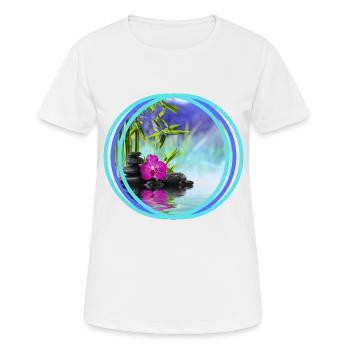 Impression zen - T-shirt respirant Femme - blanc - Devant - AI Model Female 172 dark (172cm)