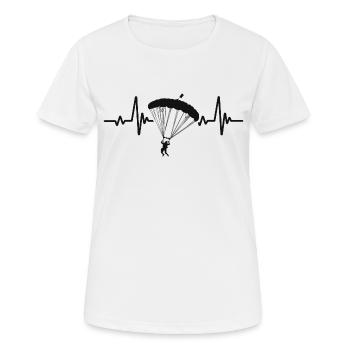 Parachutisme Battement De Cœur Saut En Parachute - T-shirt respirant Femme - blanc - Devant - AI Model Female 172 dark (172cm)