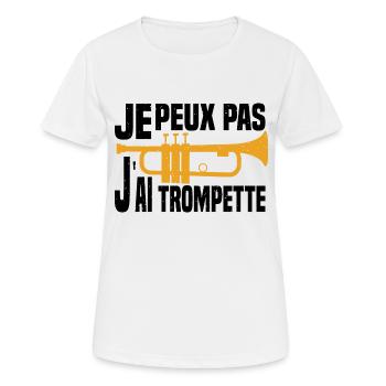 Je Peux Pas J'ai Trompette Pour Trompettiste - T-shirt respirant Femme - blanc - Devant - AI Model Female 172 dark (172cm)