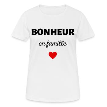 bonheur en famille - T-shirt respirant Femme - blanc - Devant - AI Model Female 172 dark (172cm)