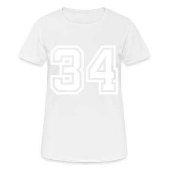 34 Zahl symbol - Frauen T-Shirt atmungsaktiv - Weiß - Vorne - AI Model Female 172 dark (172cm)