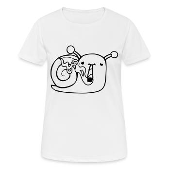 Rauchende Kiffer Schnecke - Frauen T-Shirt atmungsaktiv - Weiß - Vorne - AI Model Female 172 dark (172cm)
