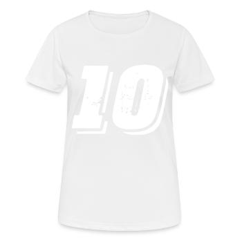 Symbole de 10 chiffres - T-shirt respirant Femme - blanc - Devant - AI Model Female 172 dark (172cm)
