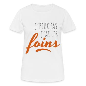 J'peux pas j'ai les foins - T-shirt respirant Femme - blanc - Devant - AI Model Female 172 dark (172cm)