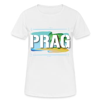 Prag - Frauen T-Shirt atmungsaktiv - Weiß - Vorne - AI Model Female 172 dark (172cm)