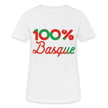 100% Basque - T-shirt respirant Femme - blanc - Devant - AI Model Female 172 dark (172cm)