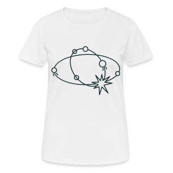 BOHO-Weltraumumkreist kollidierende Sterne - Frauen T-Shirt atmungsaktiv - Weiß - Vorne - AI Model Female 172 dark (172cm)