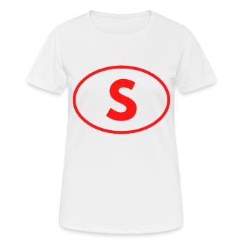 s - Frauen T-Shirt atmungsaktiv - Weiß - Vorne - AI Model Female 172 dark (172cm)