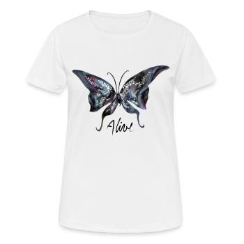 Lebendig / Schmetterling - Frauen T-Shirt atmungsaktiv - Weiß - Vorne - AI Model Female 172 dark (172cm)