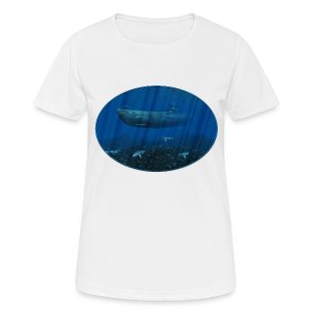 Sous-marin - T-shirt respirant Femme - blanc - Devant - AI Model Female 172 dark (172cm)