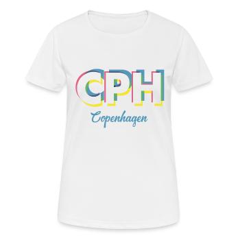 Copenhague - CPH - Copenhague - Dänemark - Danemark - T-shirt respirant Femme - blanc - Devant - AI Model Female 172 dark (172cm)