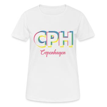 Copenhague - CPH - Copenhague - Dänemark - Danemark - T-shirt respirant Femme - blanc - Devant - AI Model Female 172 dark (172cm)