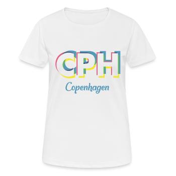Copenhague - CPH - Copenhague - Dänemark - Danemark - T-shirt respirant Femme - blanc - Devant - AI Model Female 172 dark (172cm)