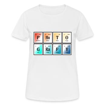| de photographie Tableau périodique des éléments - T-shirt respirant Femme - blanc - Devant - AI Model Female 172 dark (172cm)