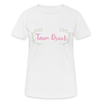 Team Braut Blumen - Frauen T-Shirt atmungsaktiv - Weiß - Vorne - AI Model Female 172 dark (172cm)