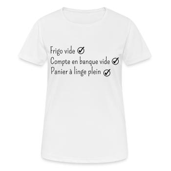 panier à linge plein humour - T-shirt respirant Femme - blanc - Devant - AI Model Female 172 dark (172cm)