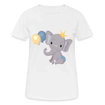 Elephant bébé premier anniversaire 1 an - T-shirt respirant Femme - blanc - Devant - AI Model Female 172 dark (172cm)