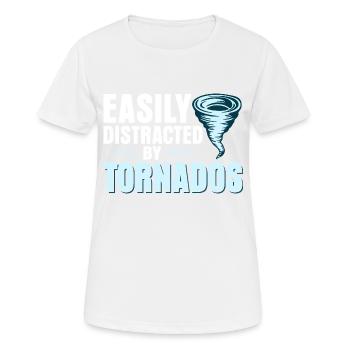 Easily Distracted By Tornados Meteorology Weather - Women's Breathable T-Shirt - white - Front - AI Model Female 172 dark (172cm)