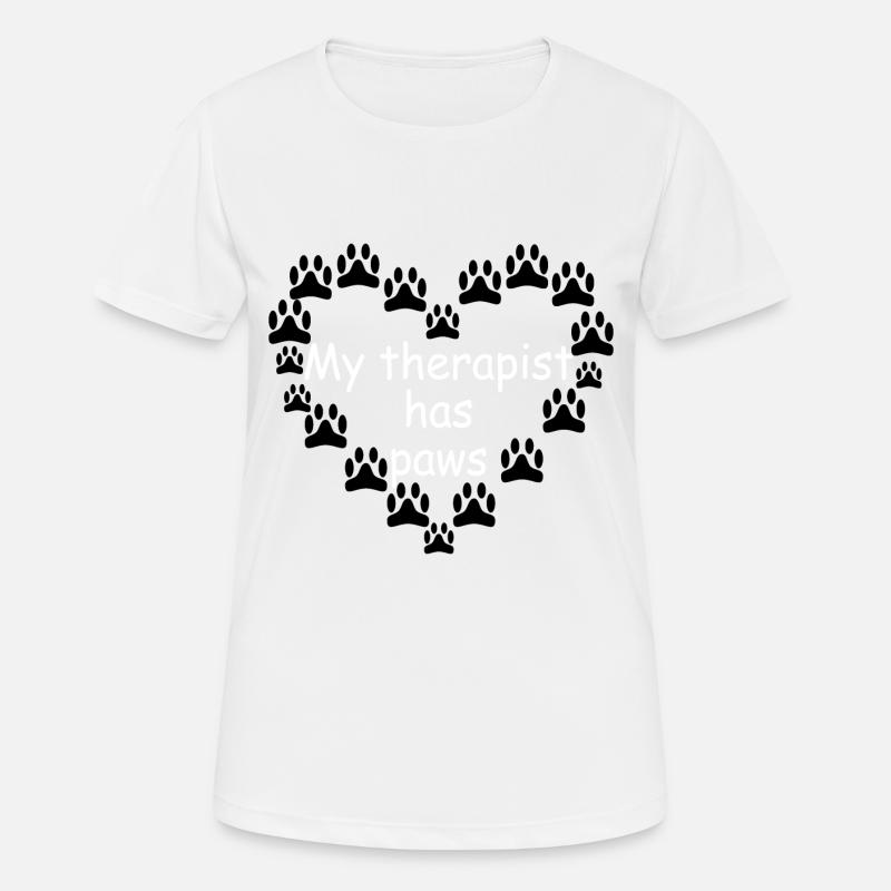 My therapist has paws - Women's Breathable T-Shirt - white