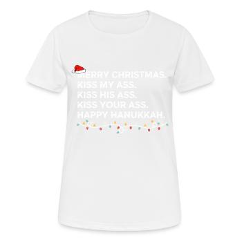 Frohe Weihnachten Küssen Sie meinen Küssen Sie seinen Küssen Sie - Frauen T-Shirt atmungsaktiv - Weiß - Vorne - AI Model Female 172 dark (172cm)
