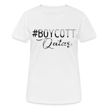 BOYKOTT KATAR - T-shirt respirant Femme - blanc - Devant - AI Model Female 172 dark (172cm)