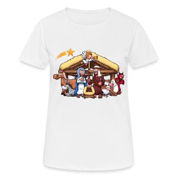 Crèche - T-shirt respirant Femme - blanc - Devant - AI Model Female 172 dark (172cm)