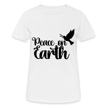 Peace on Earth - Frauen T-Shirt atmungsaktiv - Weiß - Vorne - AI Model Female 172 dark (172cm)
