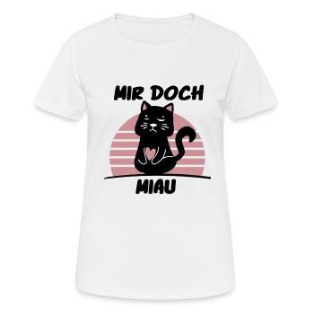 Katze - Mir doch Miau - Frauen T-Shirt atmungsaktiv - Weiß - Vorne - AI Model Female 172 dark (172cm)