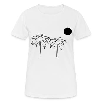 Palmen - Frauen T-Shirt atmungsaktiv - Weiß - Vorne - AI Model Female 172 dark (172cm)