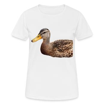 Ente Wildente Entchen Erpel Poster Geschenk - Frauen T-Shirt atmungsaktiv - Weiß - Vorne - AI Model Female 172 dark (172cm)