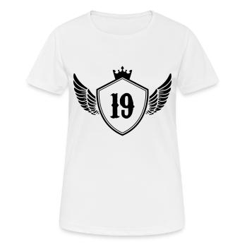 wappen 19 - Frauen T-Shirt atmungsaktiv - Weiß - Vorne - AI Model Female 172 dark (172cm)